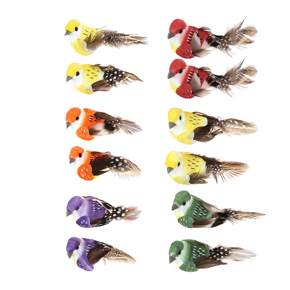 

12Pcs/Set Simulation Artificial Foam Feather Birds Models Garden Miniature, 501 Original