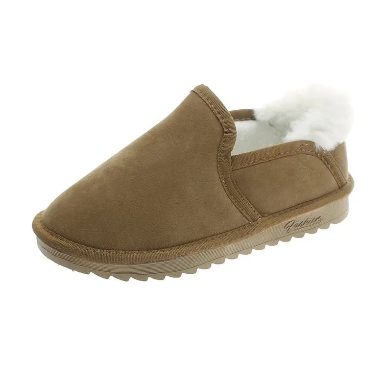 2021 winter women's warmth and velvet cotton shoes casual sets of feet plush shoes thick-soled bread shoes large size snow boots