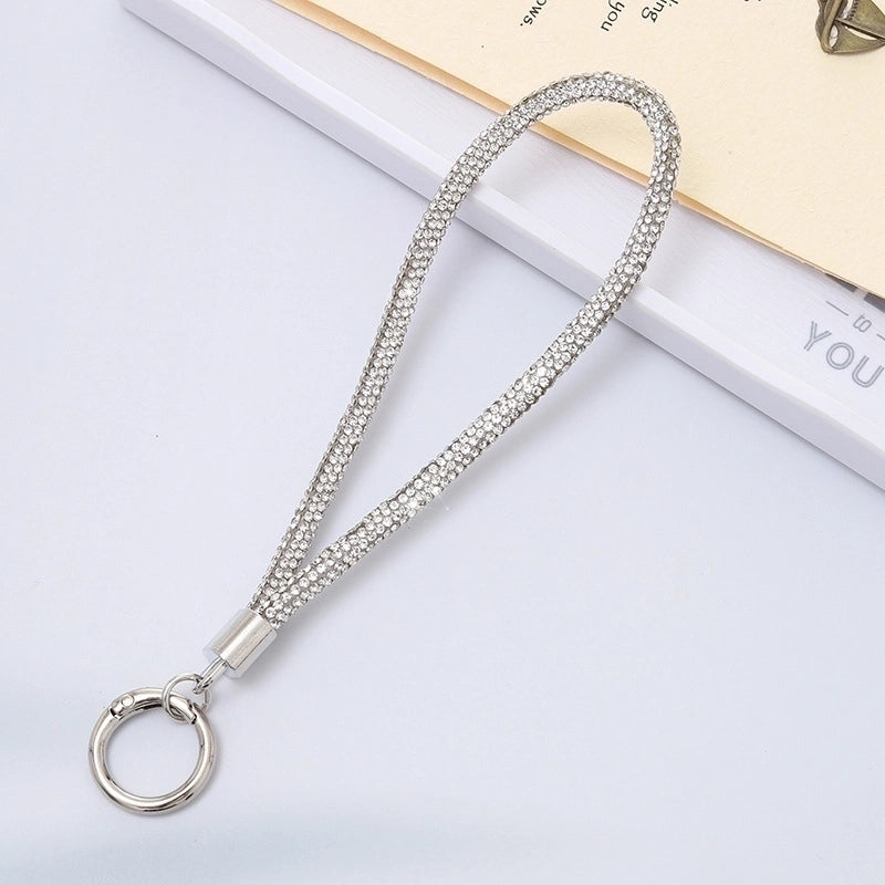 Casual Elegant Minimalist Solid Color Rhinestone Rope Bag Pendant Keychain