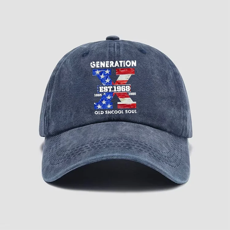 Custom Gen X Unisex Hat American Flag Design Cap