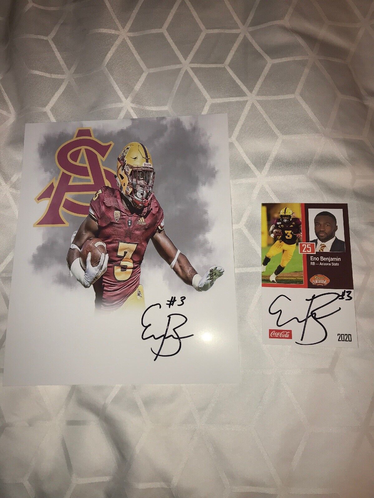 Eno Benjamin Arizona State signed autographed 8x10 football Photo Poster painting & CARD!