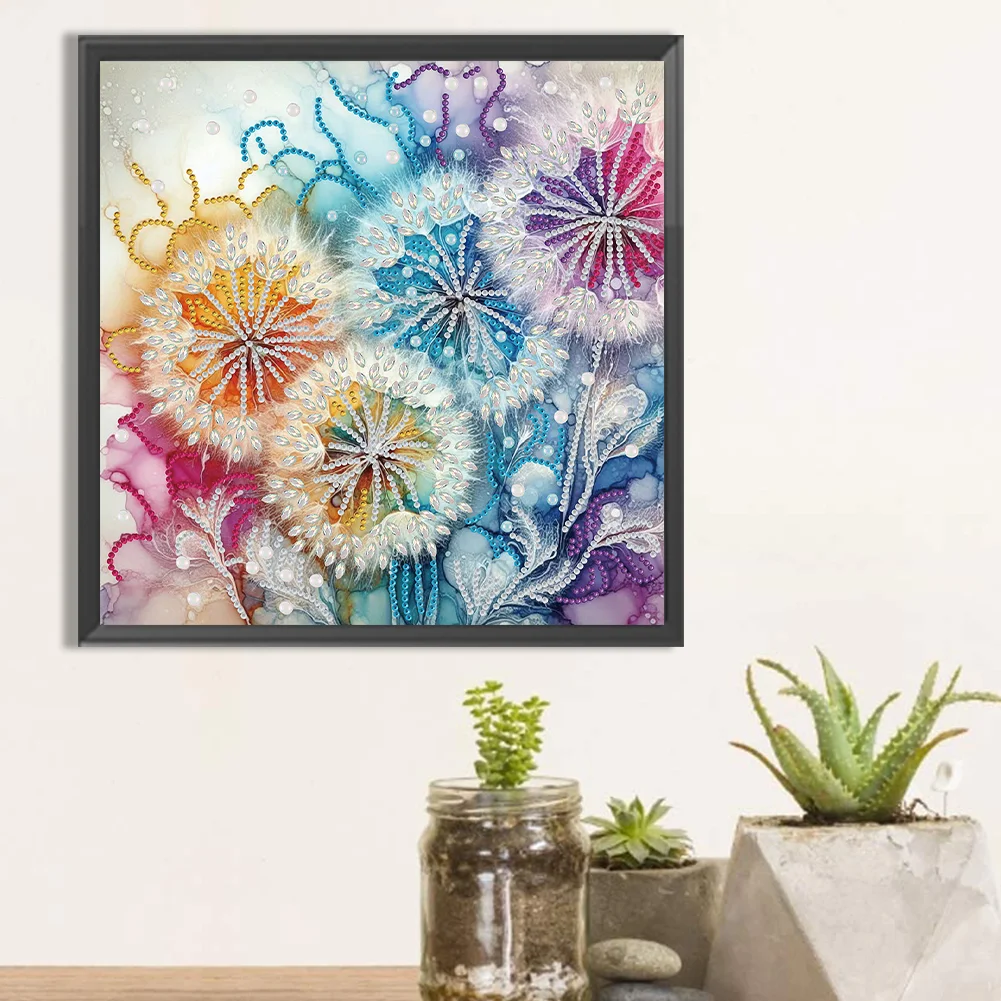 Diamond Painting - Partial Special Shaped Drill - Dandelion(Canvas|30*30cm)