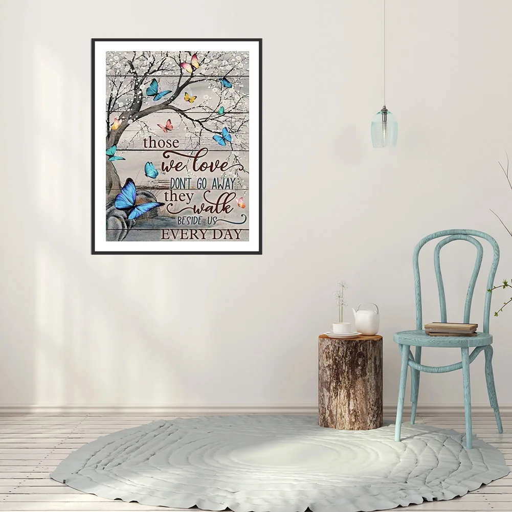 Diamond Painting - Full Round Drill - Butterfly Letters(40*50cm)