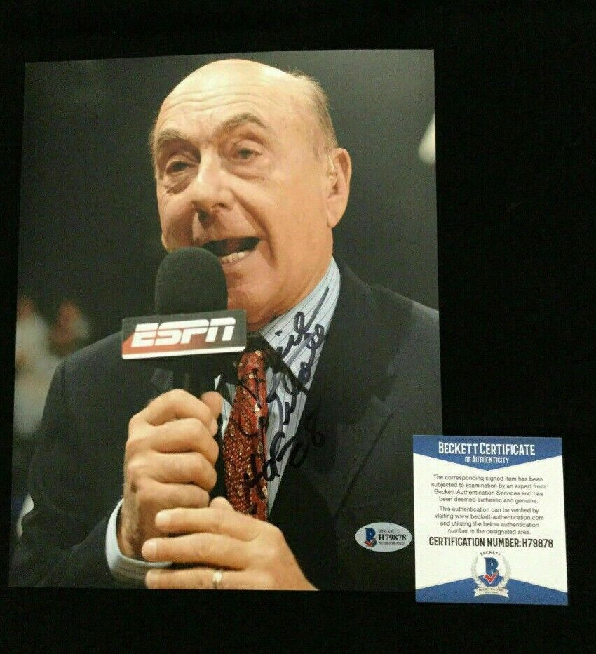 Dick Vitale signed ESPN NCAA Basketball 8x10 auto Photo Poster painting BAS Beckett COA (A)