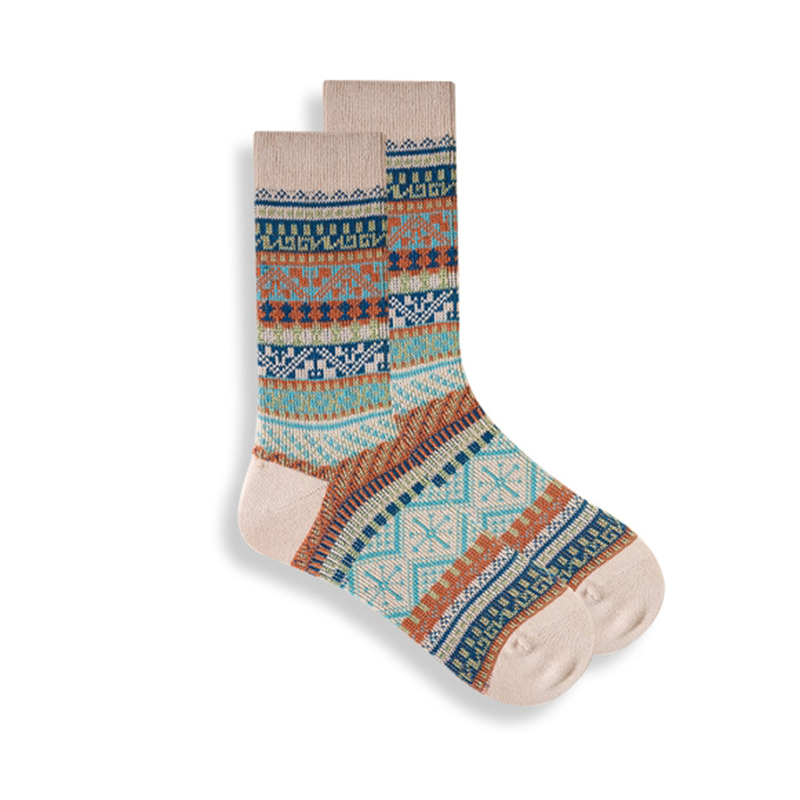 Comstylish Men's Retro Autumn And Winter Ethnic Style Tube Socks