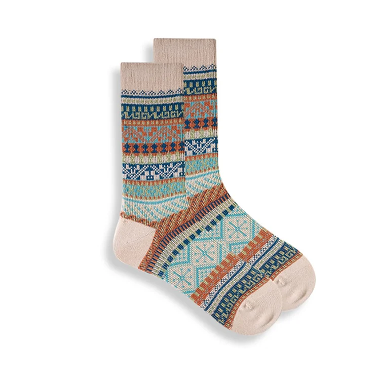 VChics Men's Retro Autumn And Winter Ethnic Style Tube Socks