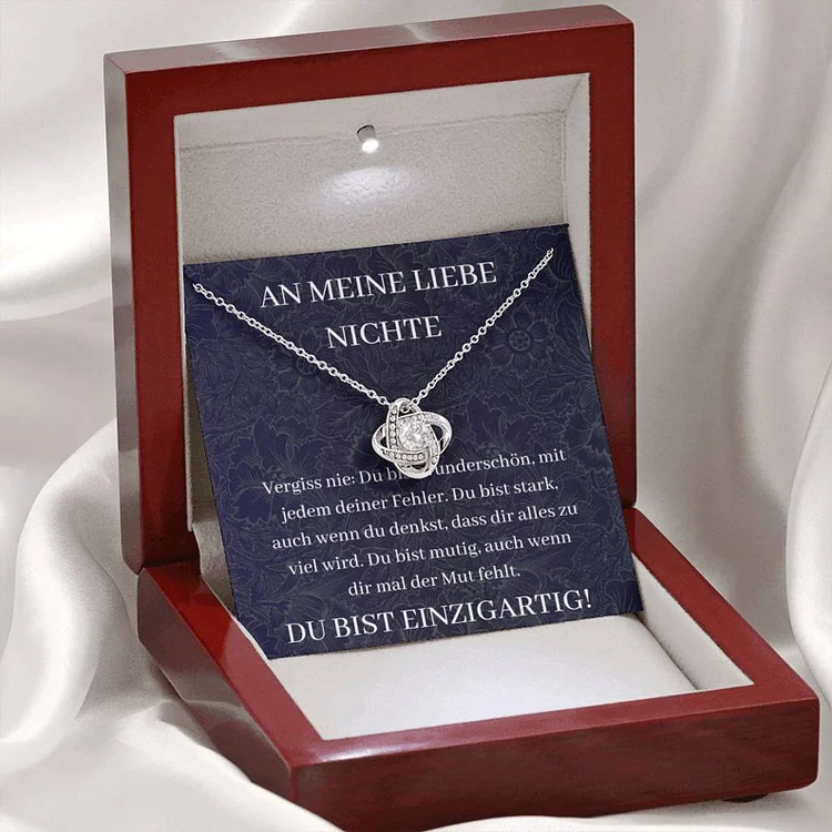 S925 Silber Halskette- An meine liebe Nichte Du bist einzigartig-Geschenk mit Nachrichtenkarte 