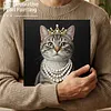 uk.everydayedeals DIY Pearl Painting With Frame - Handmade Self-Adhesive Pearls - Rich Cat(25*25cm)