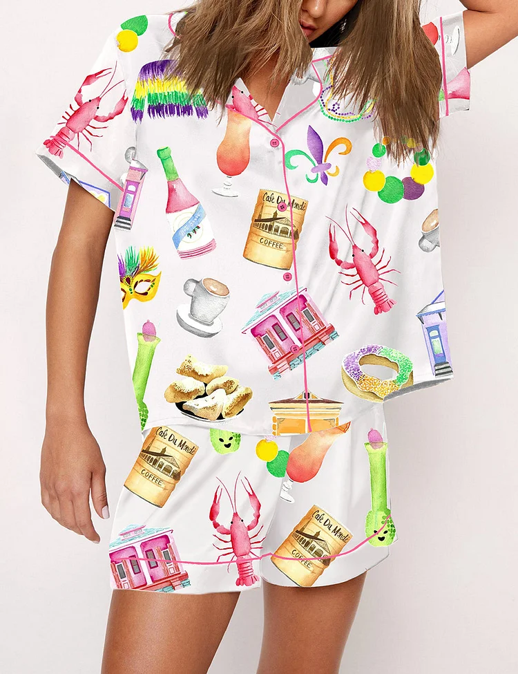 Women's New Orleans Travel Mardi Gras Pajama Set