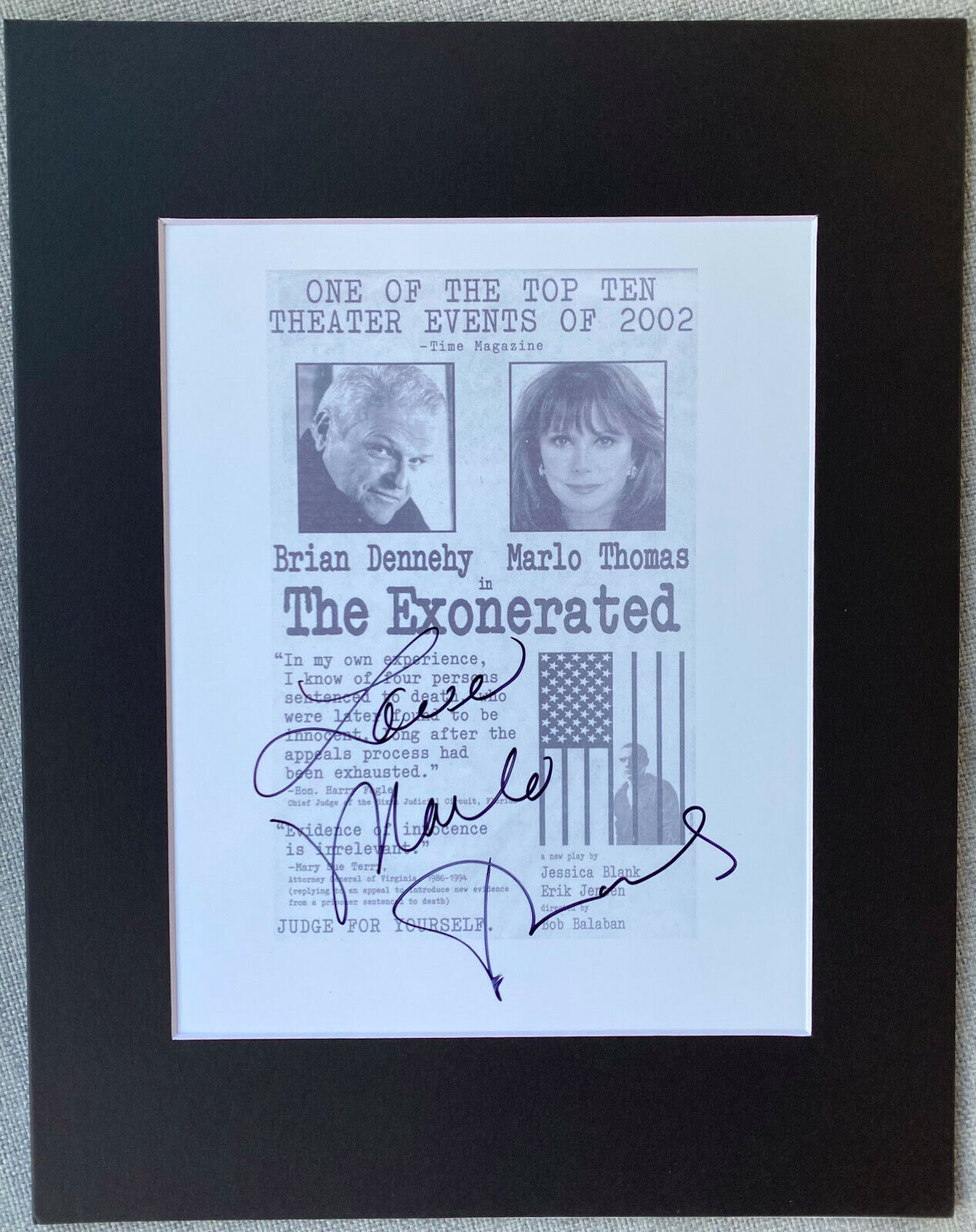 Marlo Thomas Signed Autograph Photo Poster painting Display - Broadway, Brian Dennehy, That Girl