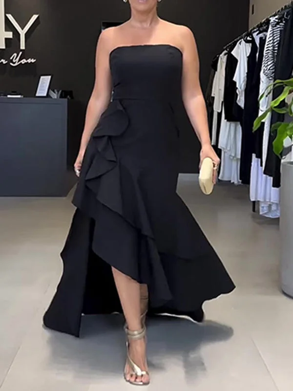 Style & Comfort for Mature Women Women's Sleeveless Off-shoulder Solid Color Maxi Dress