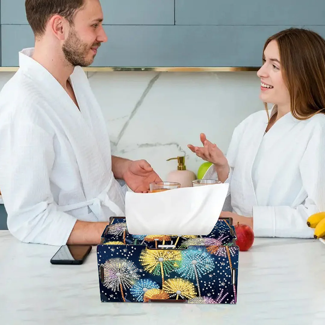 Dandelion DIY Diamond Art Paper Towel Holder for Home and Office Decoration