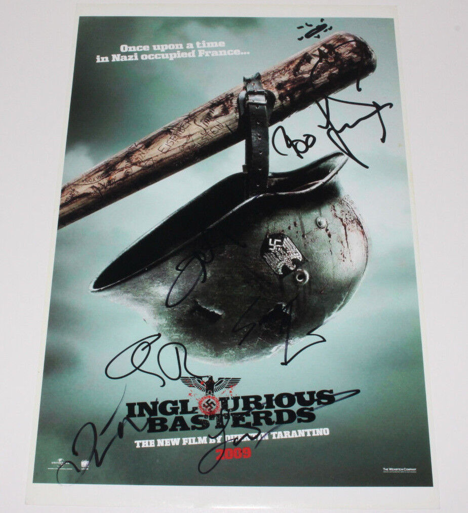 INGLORIOUS BASTARDS CAST SIGNED 12x18 OFFICIAL MOVIE POSTER Photo Poster painting COA TARANTINO+