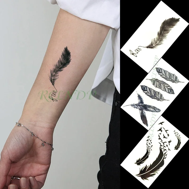 Waterproof Temporary Tattoo Sticker mandala henna bird feather body art tatto flash tatoo fake tattoos for girl women men 4