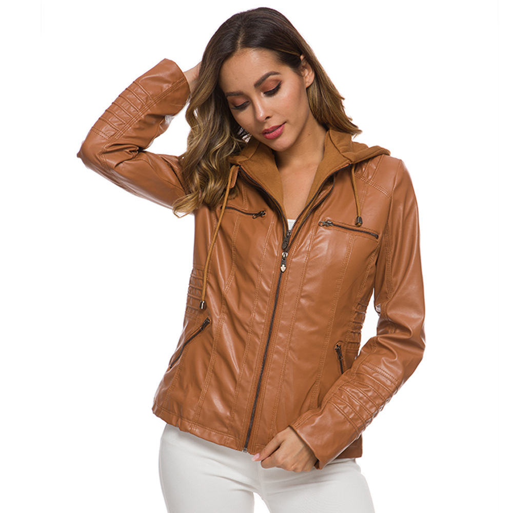  thdmladies High Quality Hoodie Leather Jacket thedmladies