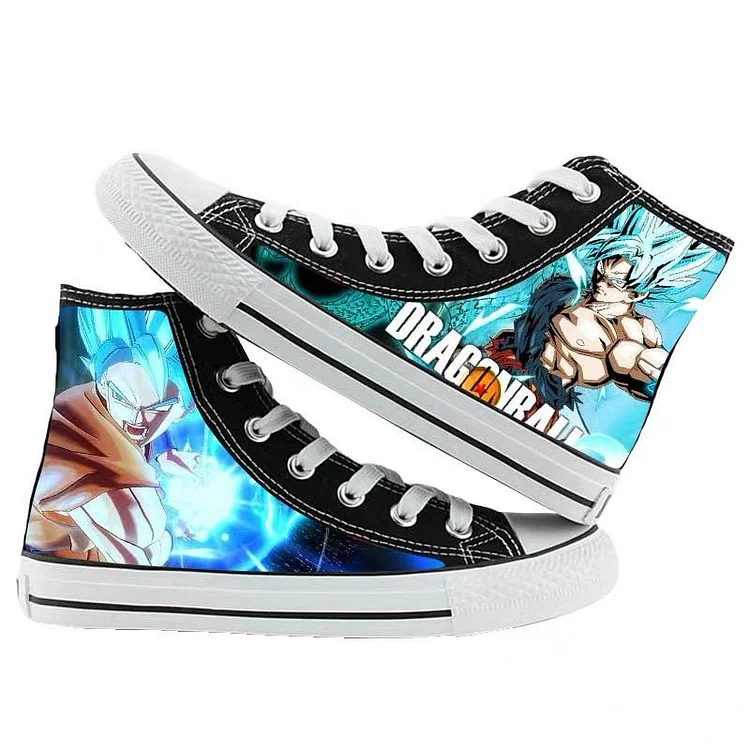 Mayoulove Dragon Ball Z Goku #3 High Top Canvas Sneakers Cosplay Shoes For Kids-Mayoulove