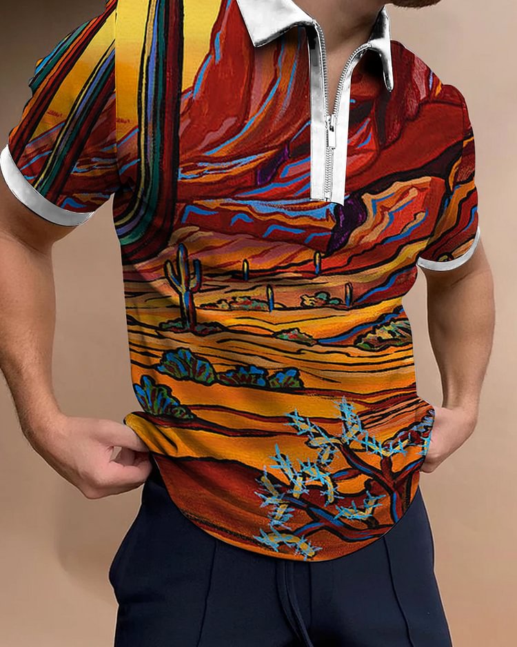 Men's fashion star print shirt bac5