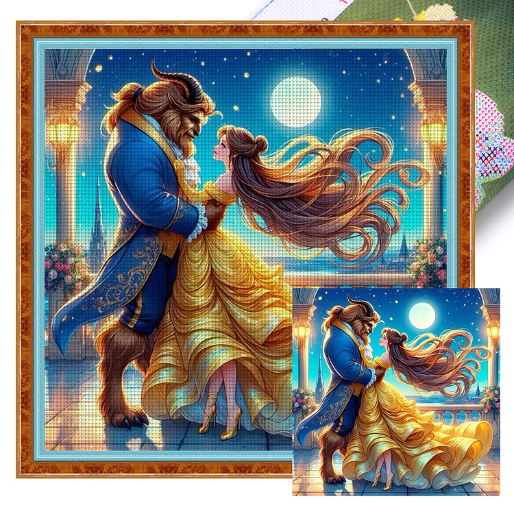 Beauty And The Beast - Printed Cross Stitch 11CT 40*40CM