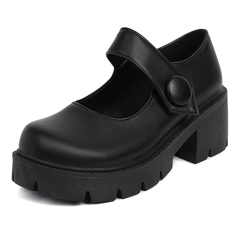 Gdgydh Lolita Shoes Women Japanese Style Mary Jane Shoes Women Vintage Girls Platform Heel College Student Top Quality Plus Size