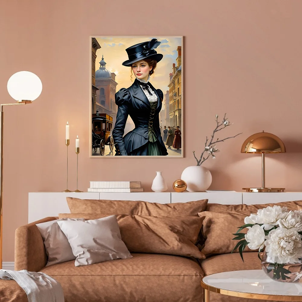 Diamond Painting - Full Round Drill - Elegant Lady(Canvas|30*40cm)