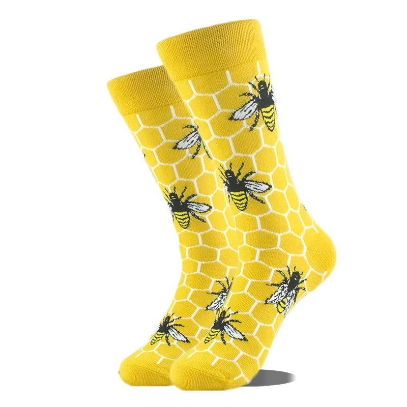 Unisex Cute Printing Animal Color Block Cotton Ankle Socks A Pair