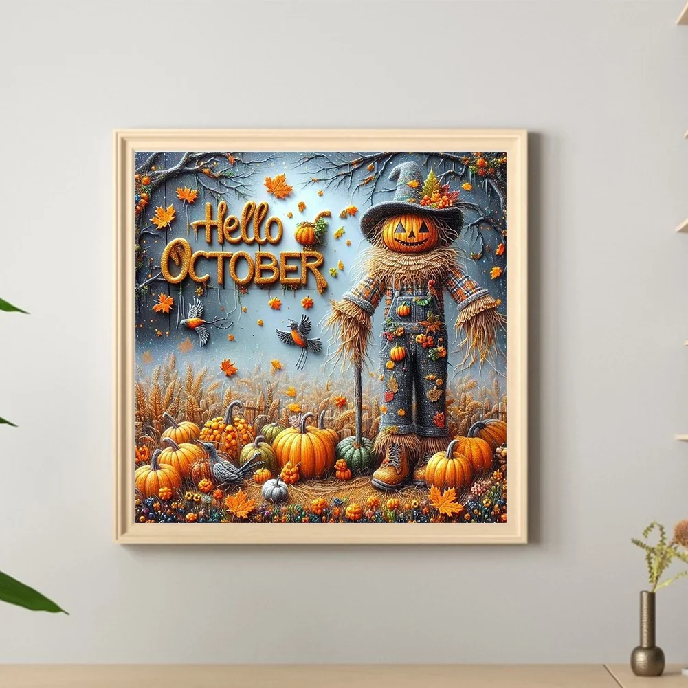 Diamond Painting - Full Round Drill - Halloween Scarecrow(Canvas|40*40cm)