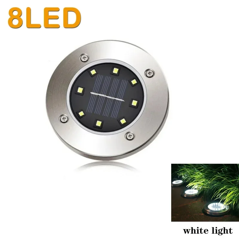 IP65 4 8 12 16LED Solar Underground Lights Stainless Steel Solar Buried Floor Light Outdoor Garden Path Ground Lights