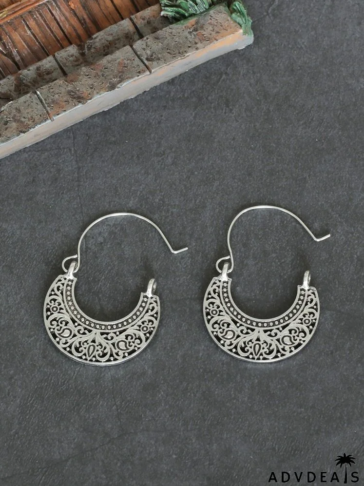 Hollow Out Hoop Earrings