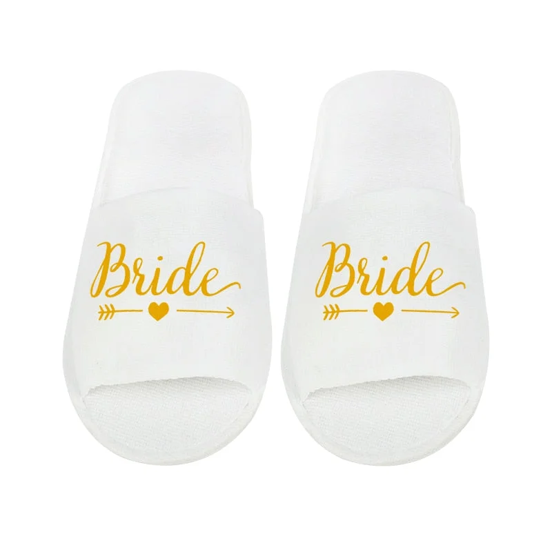 1Pair Bride to be Bridesmaid Disposable Soft Slippers Bridal Shower Bachelorette Hen Party Decoration Supplies Wedding Gift