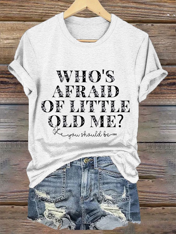 Women's Who's afraid of little old me? He should be V-neck T-shirt