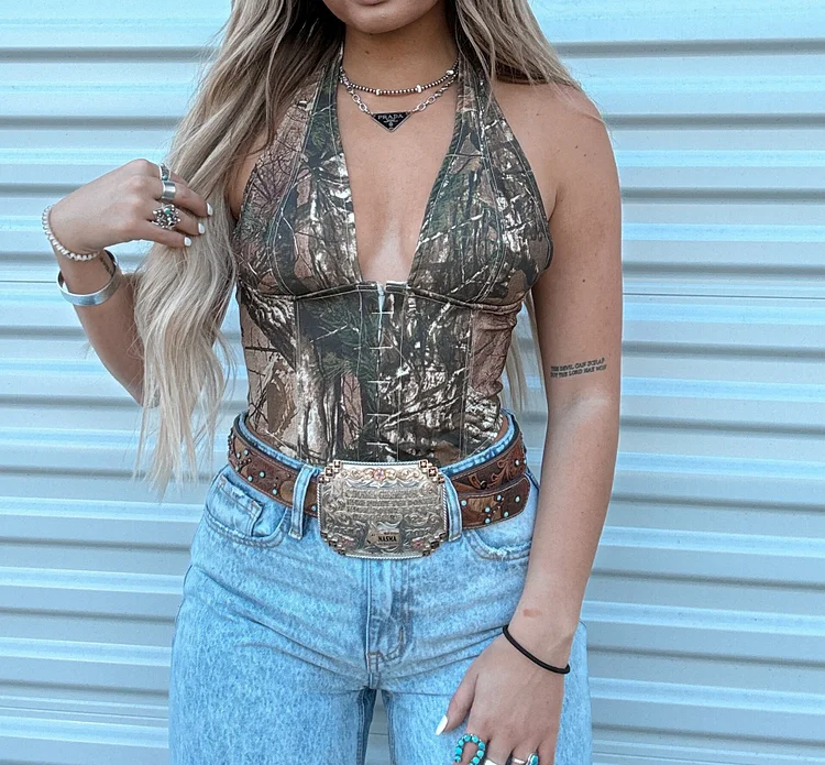 The Camo The Hadley Camo Halter Corset