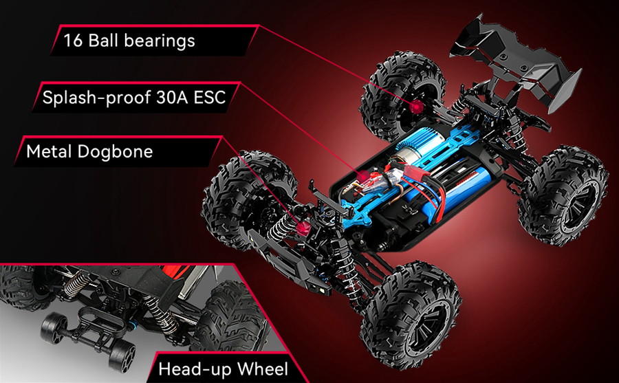 Tegooe 116 Scale High Speed RC Off-Road Racing Truck - 4WD Remote Control Toy