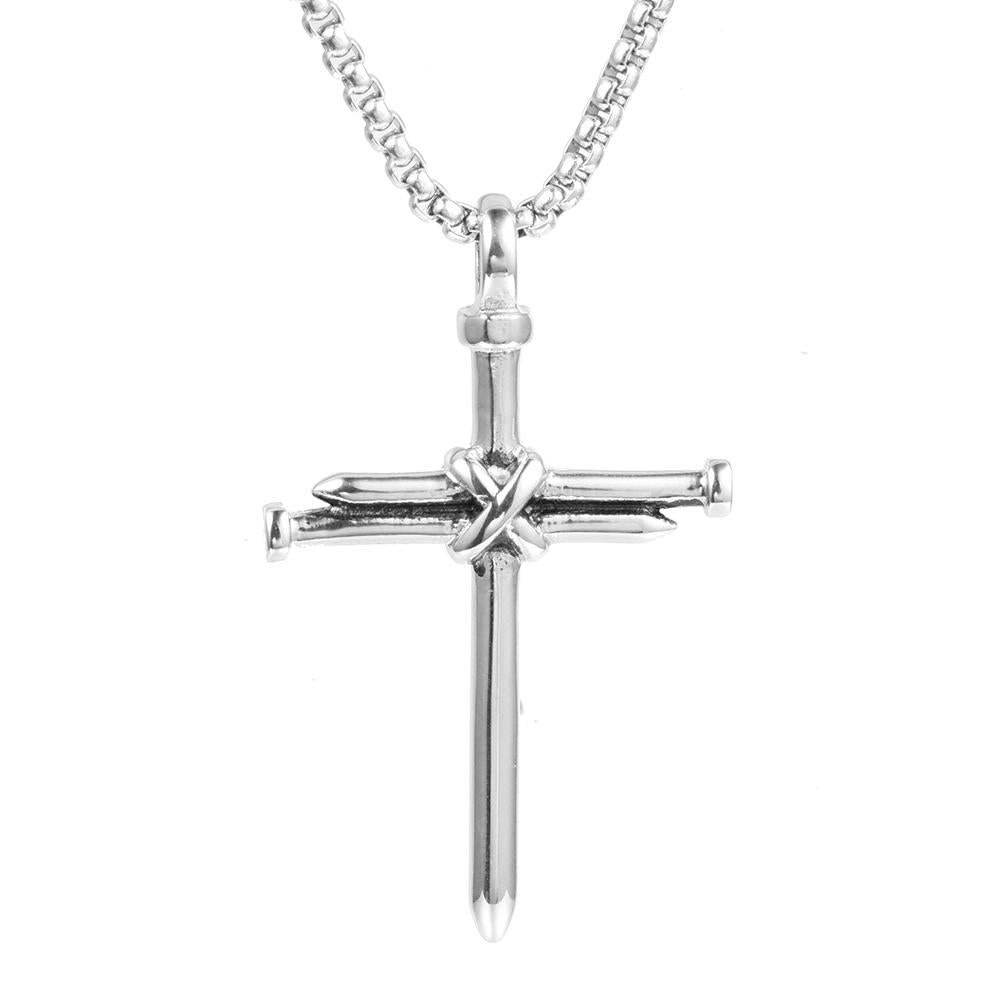 Titanium steel cross necklace faith classic simple all-match Easter stainless steel nail pendant