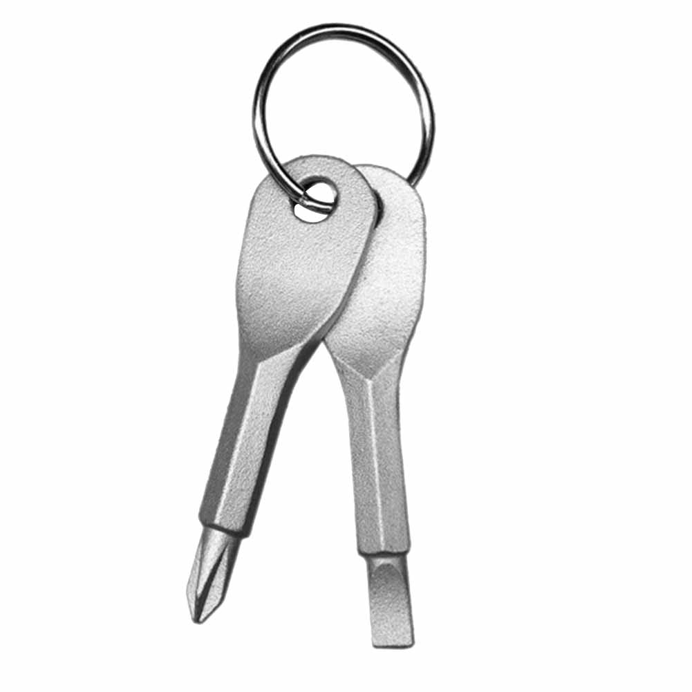 

2pcs Phillips Slotted Screwdriver Keychain Pocket Repair Tools (Silver), 501 Original