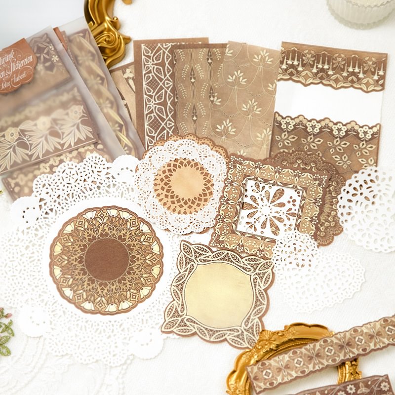 Lace Hollow Lace Material Paper Decoration DIY Vintage Collage Handbooks-Himinee.com