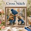 Shih Tzu and Boy-11CT Stamped Cross Stitch 40x40cm tapestrymarket