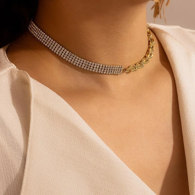 Women plus size clothing Simple Diamond Alloy Necklace Wholesale Cheap Jewelry-Nordswear