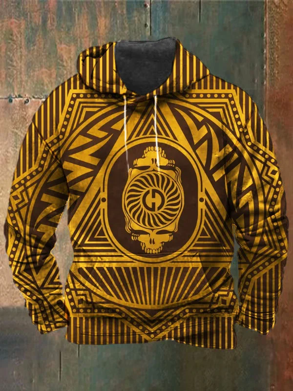 Unisex Skull Print Heavyweight Hoodies