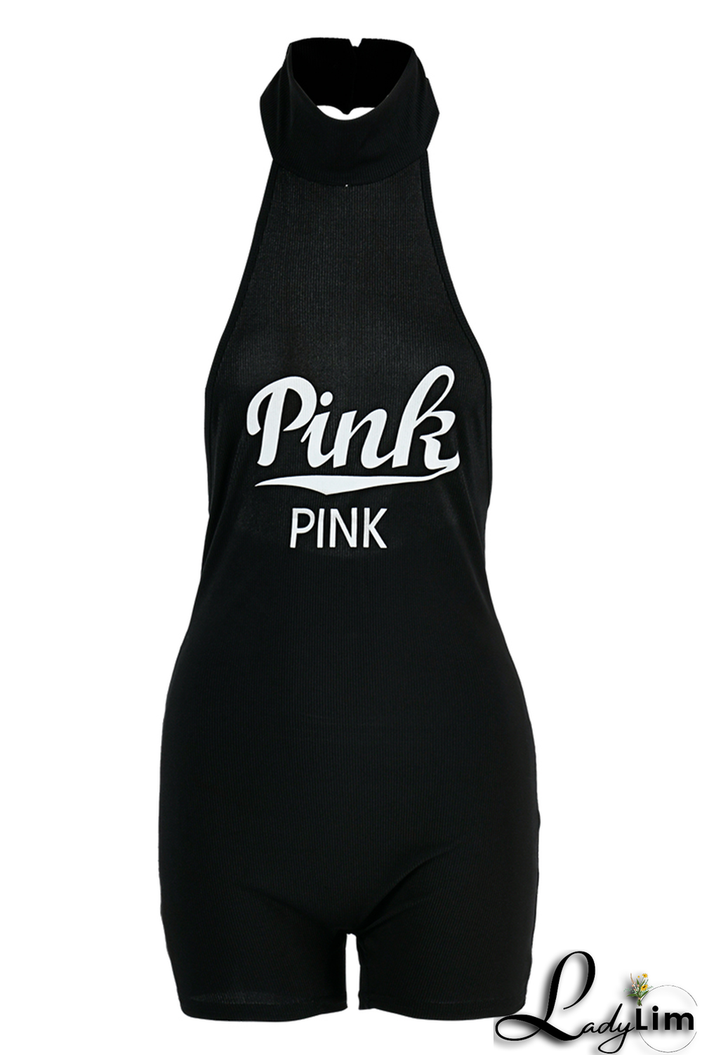 Red Sexy Print Patchwork Halter Skinny Jumpsuits