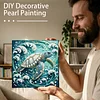 uk.everydayedeals DIY Pearl Painting With Frame - Handmade Self-Adhesive Pearls - Turtle(25*25cm)