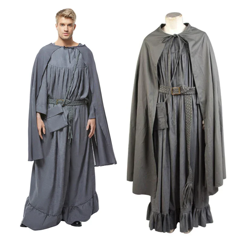 The Lord Of The Rings Grey Cape Cosplay Costume  Halloween Carnival Suit