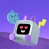 IPSTUBE Small TV Desktop Clock Electronic Pet Robot Smart Bluetooth Audio Ornaments