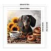 Sunflower Coffee Dachshund-11CT Stamped Cross Stitch 40*40cm/15.75*15.75in