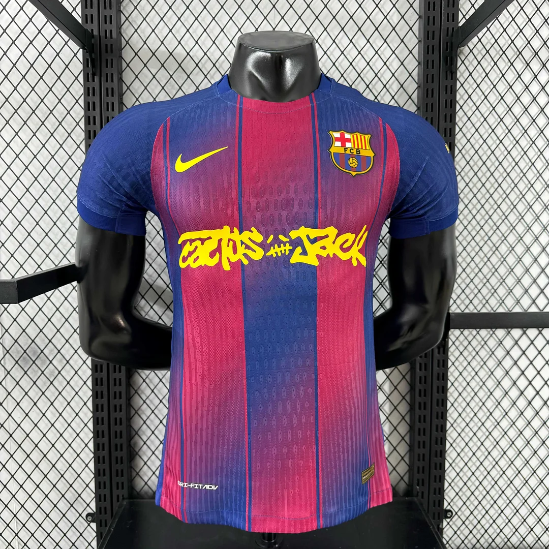 25/26 Player Version Barcelona x Travis Scott Collab Home Football Shirt