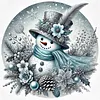 Snowman-Partial 11CT Stamped Cross Stitch Bead Embroidery 36*36cm/14.17*14.17in tapestrymarket