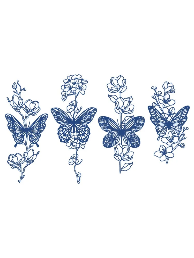 KT51-100 Semi-permanent herbal juice tattoo sticker flower arm clavicle non-reflective simulation tattoo big picture