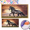 2 stücke galoppierendes pferd partielle ab-bohrer volle runde dimond gemälde 33,46 x 17,72 zoll