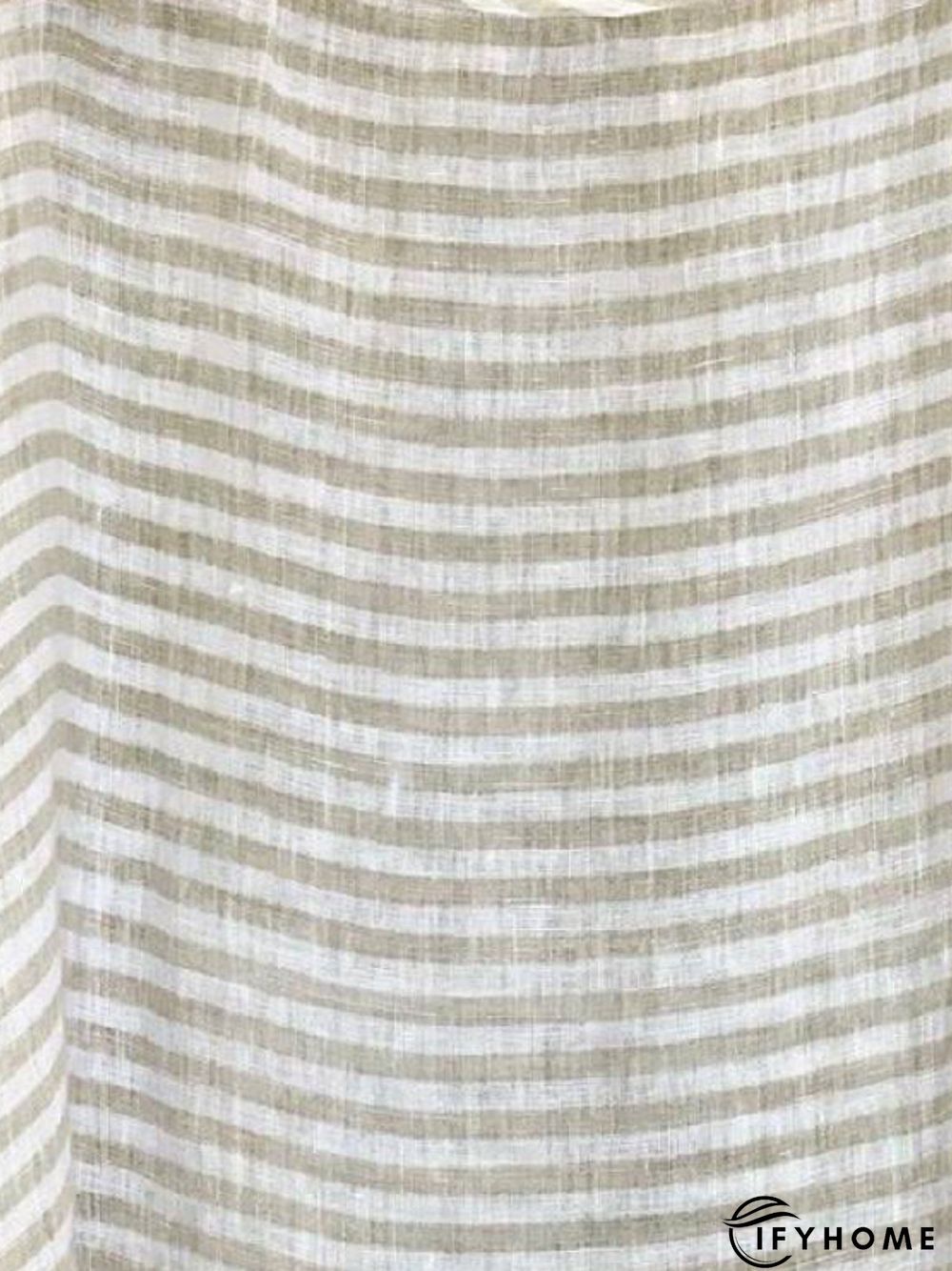 Light Gray Round Neck Striped Tops | IFYHOME