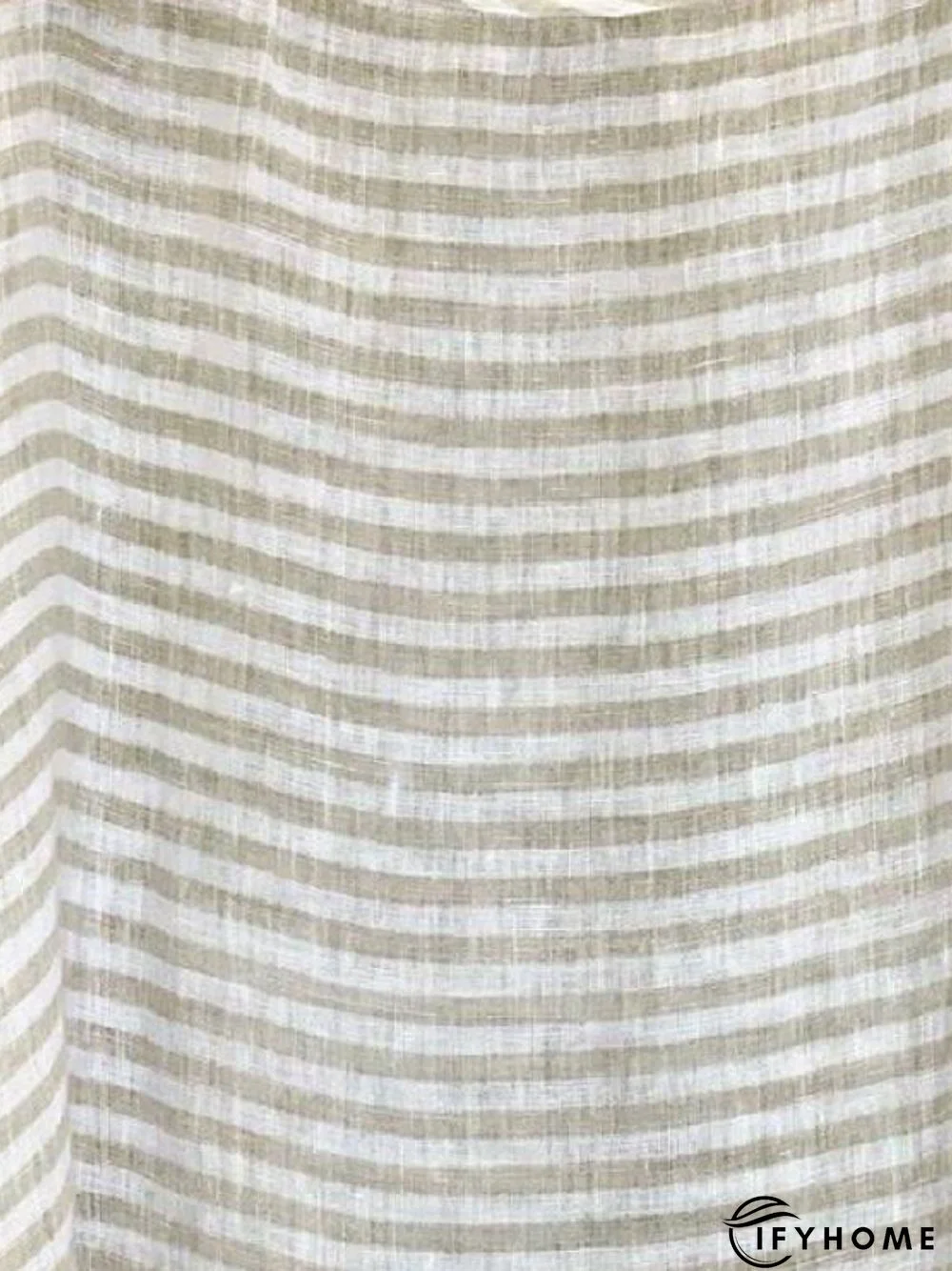 Light Gray Round Neck Striped Tops | IFYHOME