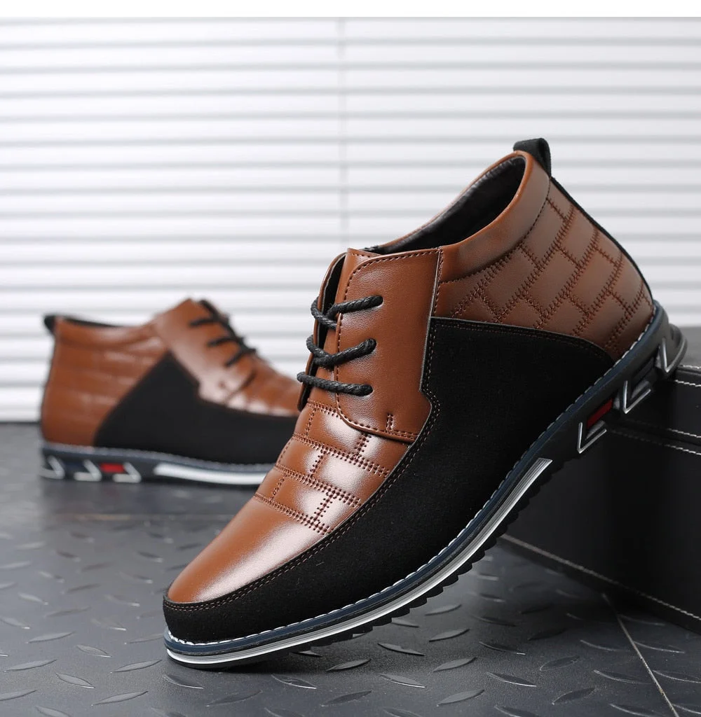 High Top Oxford Derby Leather Shoes